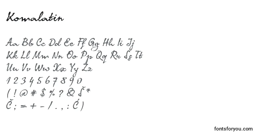 Fuente Komalatin - alfabeto, números, caracteres especiales