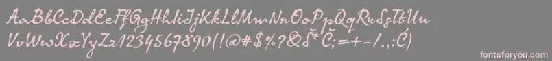 Komalatin Font – Pink Fonts on Gray Background