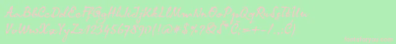 Komalatin Font – Pink Fonts on Green Background