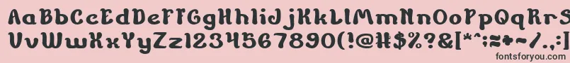 Шрифт ChildrenStoriesBold – чёрные шрифты на розовом фоне