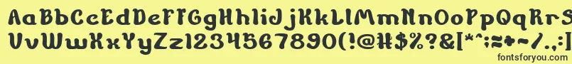 Шрифт ChildrenStoriesBold – чёрные шрифты на жёлтом фоне