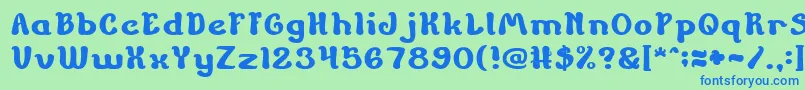 ChildrenStoriesBold Font – Blue Fonts on Green Background