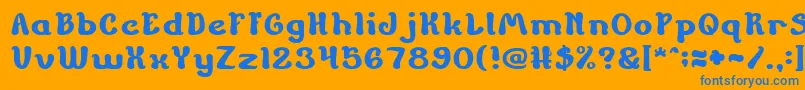 フォントChildrenStoriesBold – オレンジの背景に青い文字