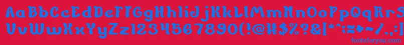 フォントChildrenStoriesBold – 赤い背景に青い文字