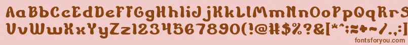 フォントChildrenStoriesBold – ピンクの背景に茶色のフォント