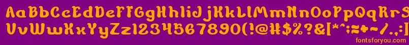 Шрифт ChildrenStoriesBold – оранжевые шрифты на фиолетовом фоне