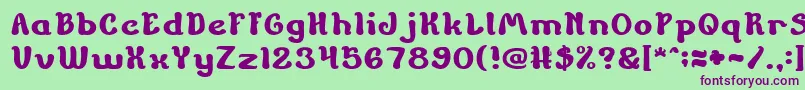 Шрифт ChildrenStoriesBold – фиолетовые шрифты на зелёном фоне