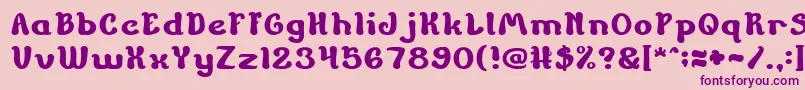 フォントChildrenStoriesBold – ピンクの背景に紫のフォント