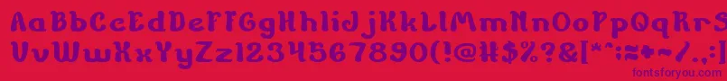 フォントChildrenStoriesBold – 赤い背景に紫のフォント