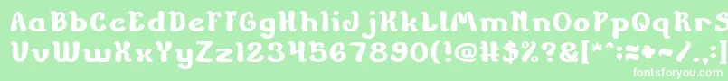 ChildrenStoriesBold-fontti – valkoiset fontit vihreällä taustalla
