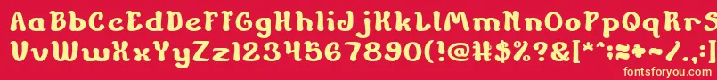 ChildrenStoriesBold-fontti – keltaiset fontit punaisella taustalla