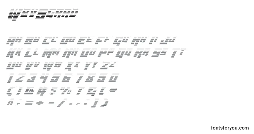 A fonte Wbv5grad – alfabeto, números, caracteres especiais