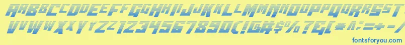 Wbv5grad Font – Blue Fonts on Yellow Background