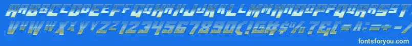 Wbv5grad Font – Yellow Fonts on Blue Background