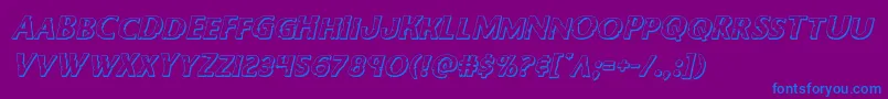 Bodyswipers3Dital Font – Blue Fonts on Purple Background