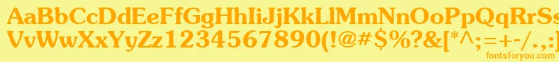 AgSouvenirBold Font – Orange Fonts on Yellow Background