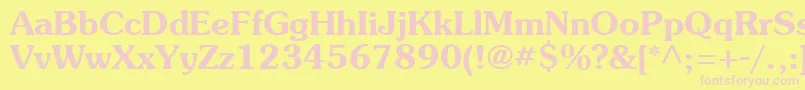 AgSouvenirBold Font – Pink Fonts on Yellow Background