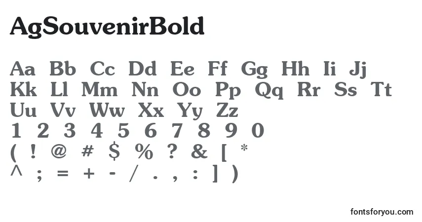characters of agsouvenirbold font, letter of agsouvenirbold font, alphabet of  agsouvenirbold font