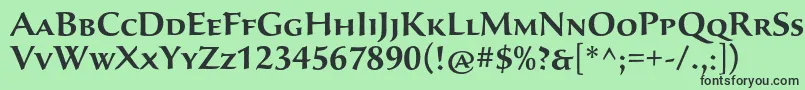 フォントSavaproSemibold – 緑の背景に黒い文字