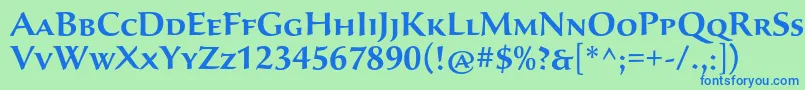 Шрифт SavaproSemibold – синие шрифты на зелёном фоне