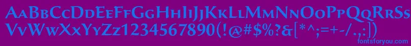 SavaproSemibold-fontti – siniset fontit violetilla taustalla