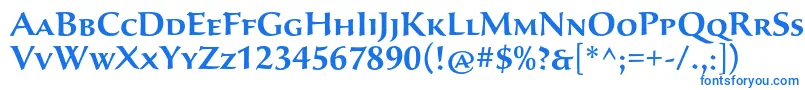 フォントSavaproSemibold – 白い背景に青い文字