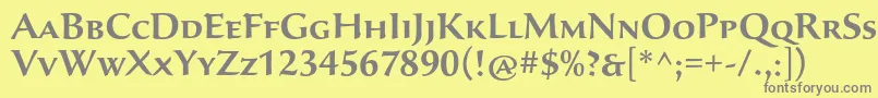 フォントSavaproSemibold – 黄色の背景に灰色の文字