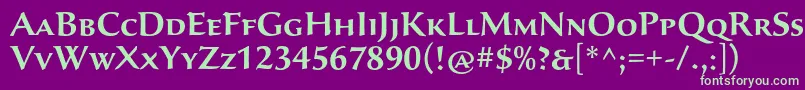 フォントSavaproSemibold – 紫の背景に緑のフォント