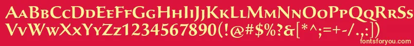 フォントSavaproSemibold – 黄色の文字、赤い背景