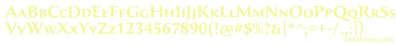 フォントSavaproSemibold – 白い背景に黄色の文字