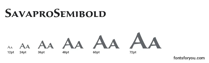 Размеры шрифта SavaproSemibold
