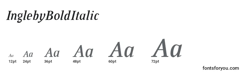 InglebyBoldItalic Font Sizes