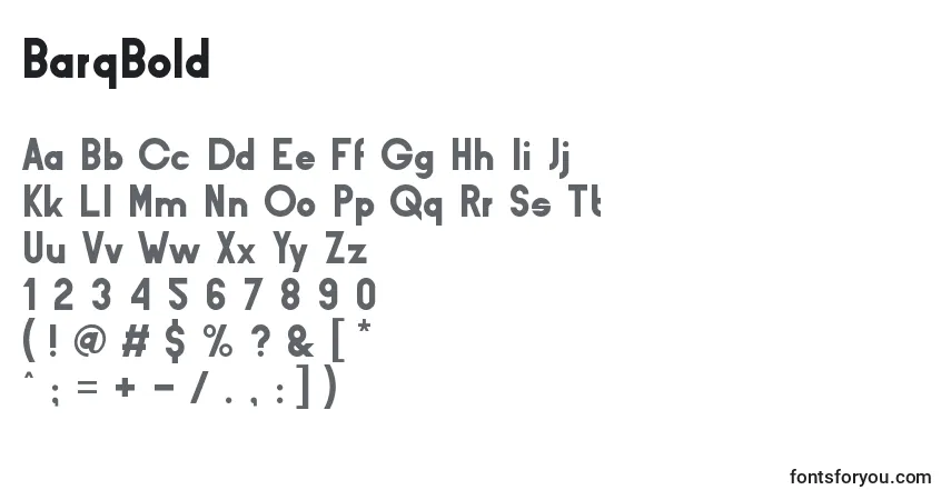 Шрифт BarqBold – алфавит, цифры, специальные символы