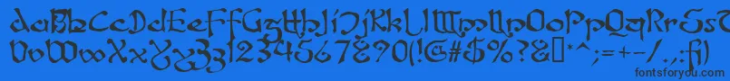 FanjofeyAhRegular Font – Black Fonts on Blue Background