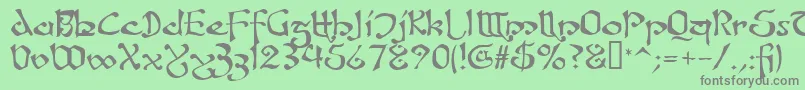 フォントFanjofeyAhRegular – 緑の背景に灰色の文字