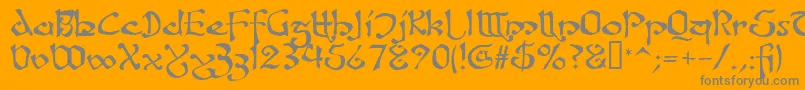 フォントFanjofeyAhRegular – オレンジの背景に灰色の文字