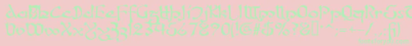 FanjofeyAhRegular Font – Green Fonts on Pink Background