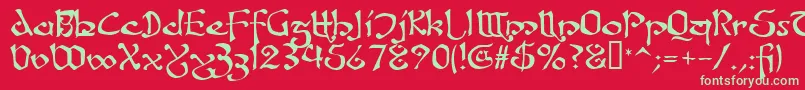 FanjofeyAhRegular Font – Green Fonts on Red Background