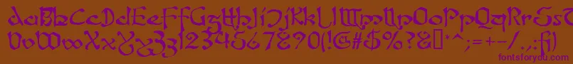 FanjofeyAhRegular Font – Purple Fonts on Brown Background