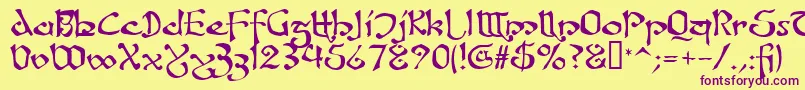 FanjofeyAhRegular Font – Purple Fonts on Yellow Background