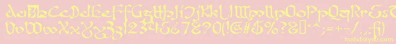 FanjofeyAhRegular Font – Yellow Fonts on Pink Background