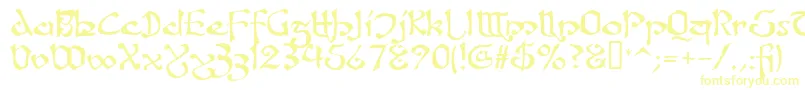 FanjofeyAhRegular Font – Yellow Fonts on White Background