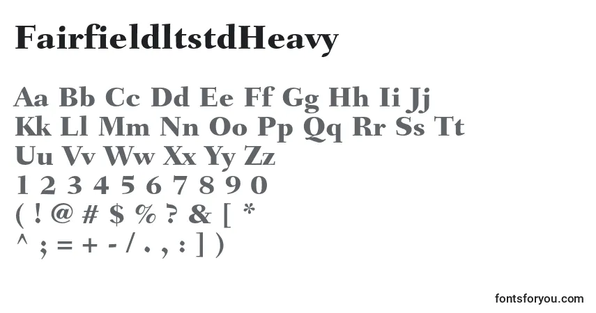 Schriftart FairfieldltstdHeavy – Alphabet, Zahlen, spezielle Symbole