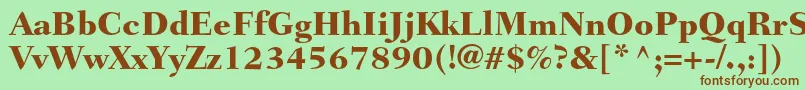 Шрифт FairfieldltstdHeavy – коричневые шрифты на зелёном фоне