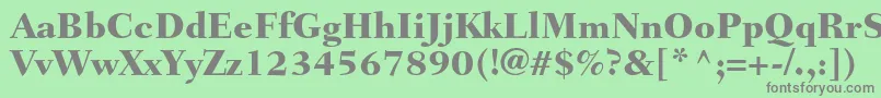 フォントFairfieldltstdHeavy – 緑の背景に灰色の文字