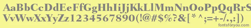FairfieldltstdHeavy-Schriftart – Graue Schriften auf gelbem Hintergrund