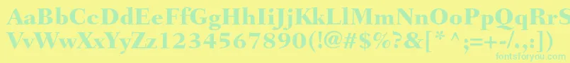 FairfieldltstdHeavy Font – Green Fonts on Yellow Background