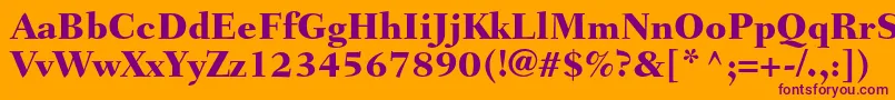 FairfieldltstdHeavy-Schriftart – Violette Schriften auf orangefarbenem Hintergrund