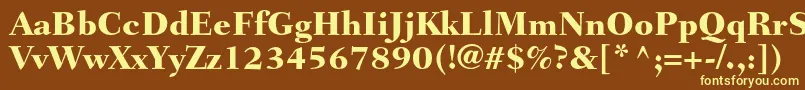 FairfieldltstdHeavy Font – Yellow Fonts on Brown Background