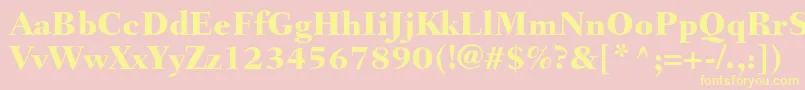 fuente FairfieldltstdHeavy – Fuentes Amarillas Sobre Fondo Rosa